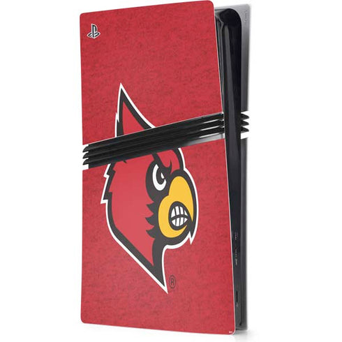 University of Louisville Red Background PS5 Pro Console Skin